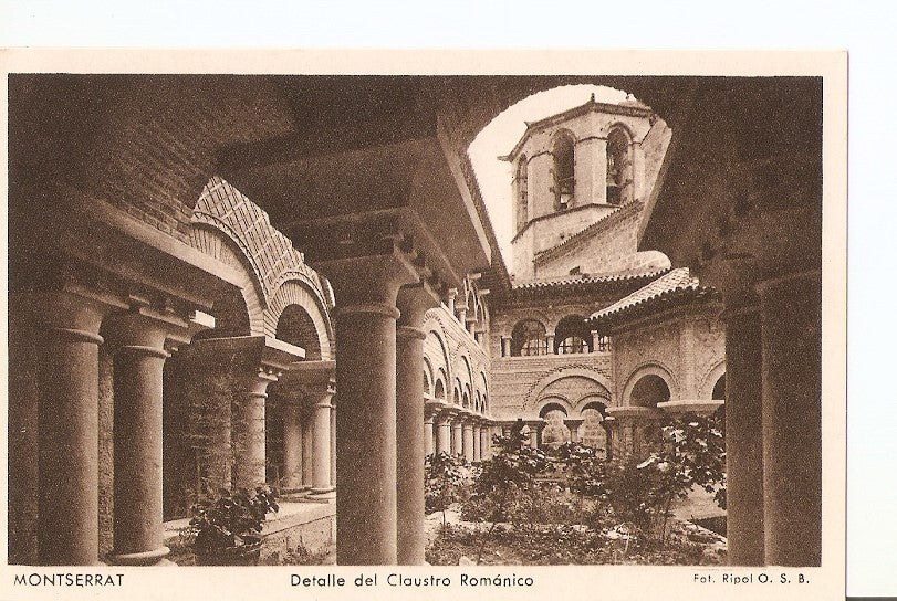 Postal 029071 : Montserrat. Detalle del Claustro Romanico