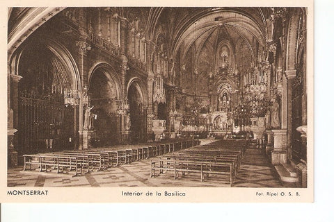 Postal 029073 : Montserrat. Interior de la Basilica