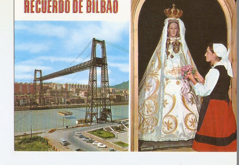Postal 029086 : Puente Vizcaya y Virgen de Begoña