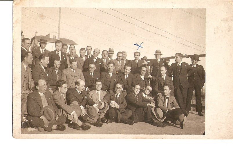 Postal 029089 : Foto en grupo de varios hombres