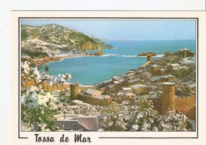 Postal 029098 : Tossa de Mar (Costa Brava), Murallas con nieve