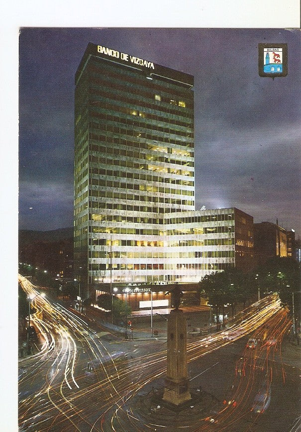 Postal 029132 : Bilbao. Plaza de España y Edificio del Banco de Vizcaya