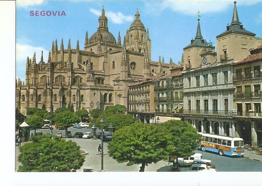 Postal 029218 : Segovia, Plaza General Franco y Catedral