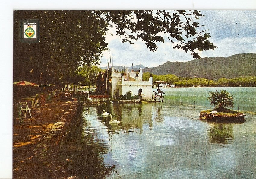 Postal 029264 : Bañolas, Vista parcial del Lago. Los Cisnes
