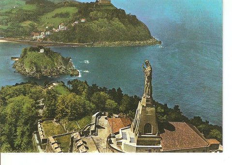 Postal 029280 : San Sebastian, Monumento al Sagrado Corazon y Monte Igueldo