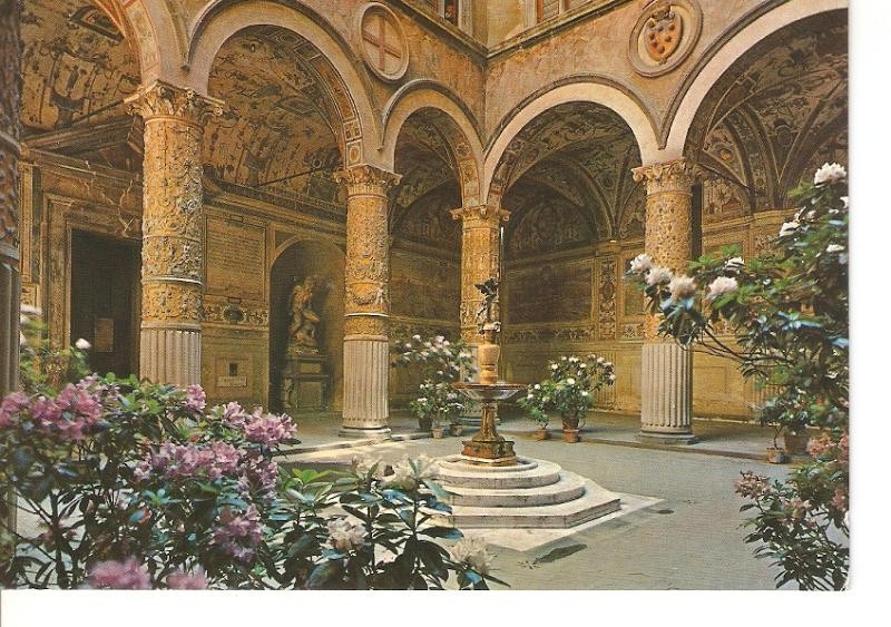Postal 027591 : Firenze, Festa dei fiori - Cortile di Palazzo Vecchio