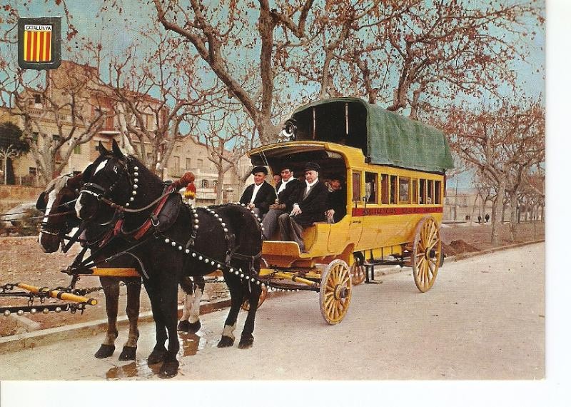 Postal 028398 : Cataluña tipica, Diligencia Barcelona-Igualada