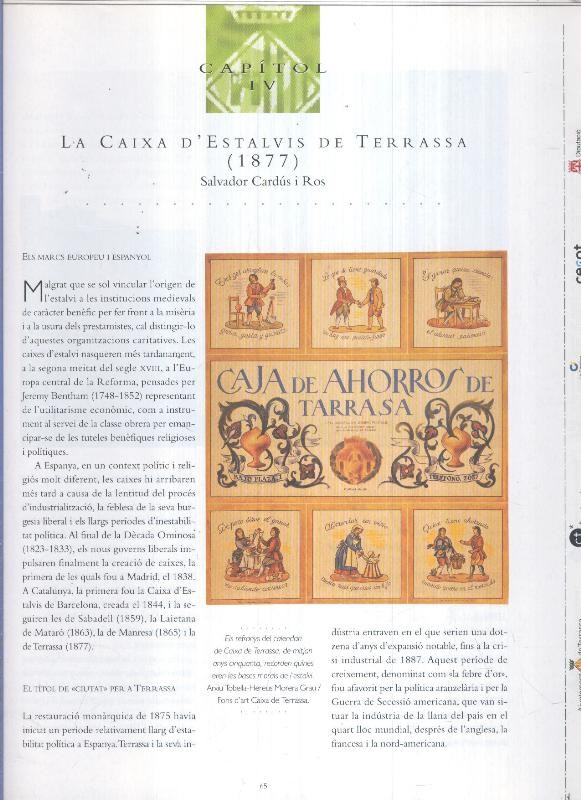 Terrassa capitol IV: La caixa d,estalvis de Terrassa (1877)