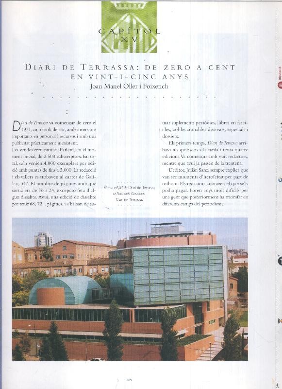 Terrassa capitol: XV: Diari de Terrassa: de zero a cent en vint-i-cinc anys