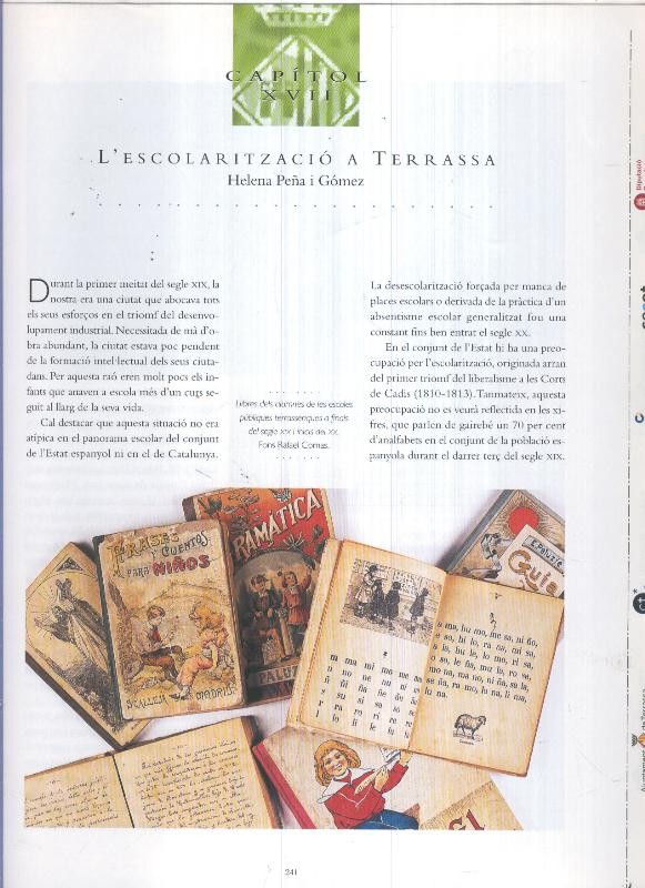 Terrassa capitol XVII: L'escolaritzacio a Terrassa