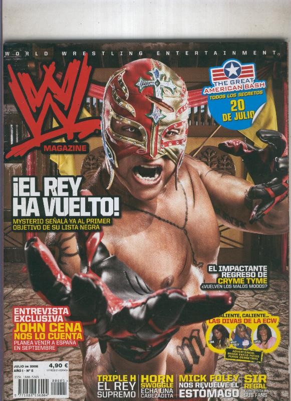 w  magazine numero 005: con poster central Rey Misterio