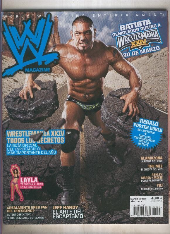 W magazine numero 001 : poster doble Rey Mysterio-Cena/Batista/Triple HHH