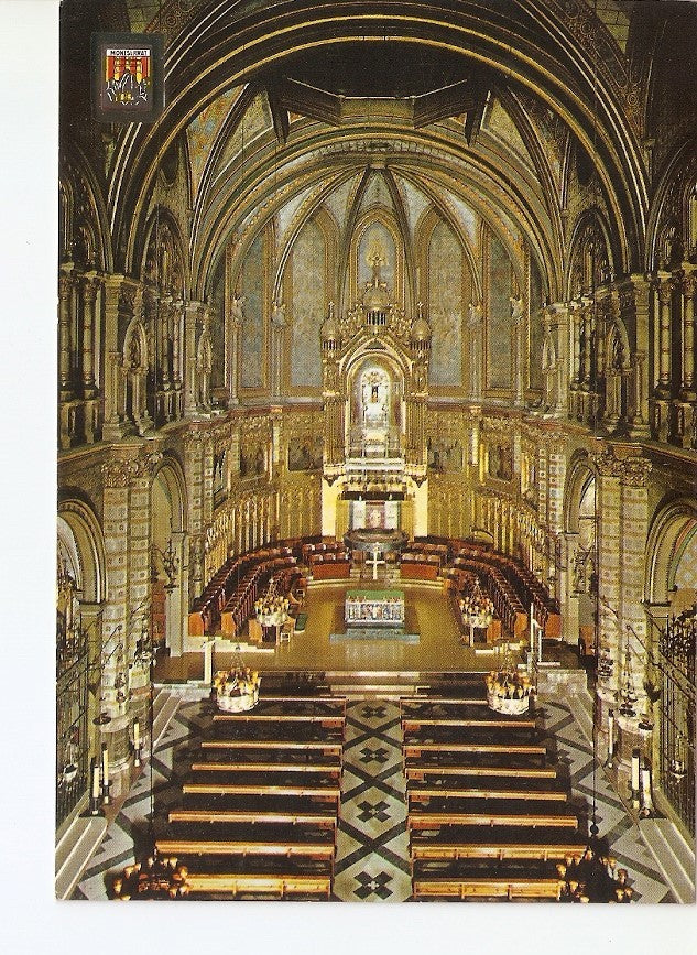 Postal 024507 : Interior de la Basilica de Montserrat