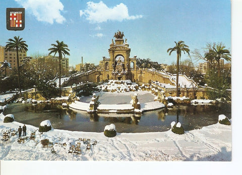 Postal 024519 : Cascada del Parque de la Ciudadela. Barcelona. Nevada