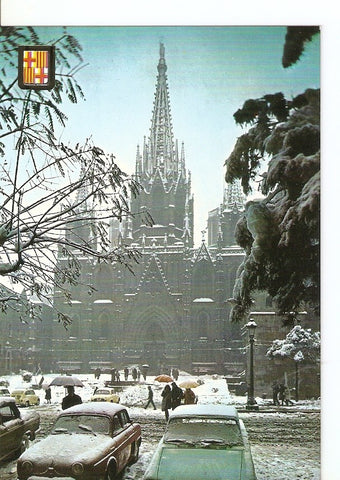 Postal 024521 : Barcelona. Nevada. La Catedral