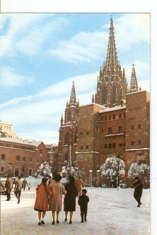 Postal 025051 : Barcelona. Catedral (Navidad 1962)