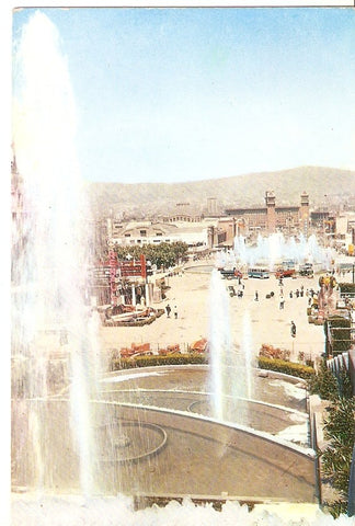 Postal 025053 : Fuente Municipal desde el Palacio de Montjuich. Barcelona