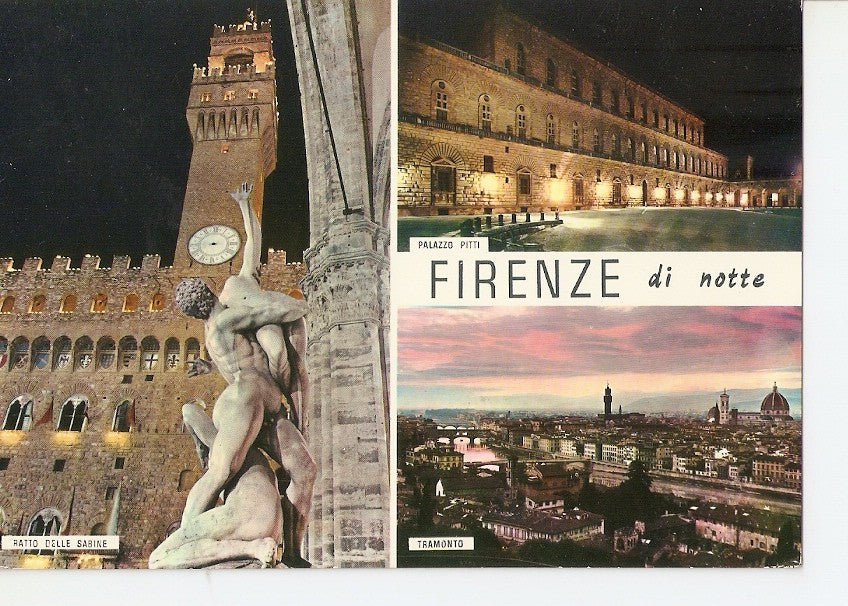 Postal 025590 : Firenze di notte