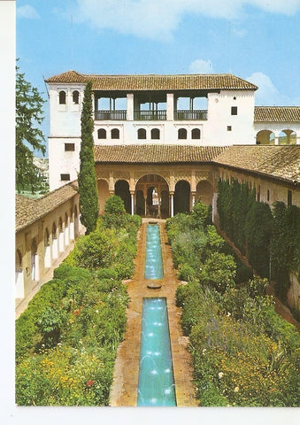 Postal 025625 : Generalife. Patio de la Acequia desde el Portico Sur. Granada