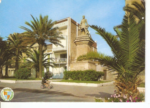 Postal 025640 : Rambla del Caudillo. Monumento a Roca y Pi. Badalona