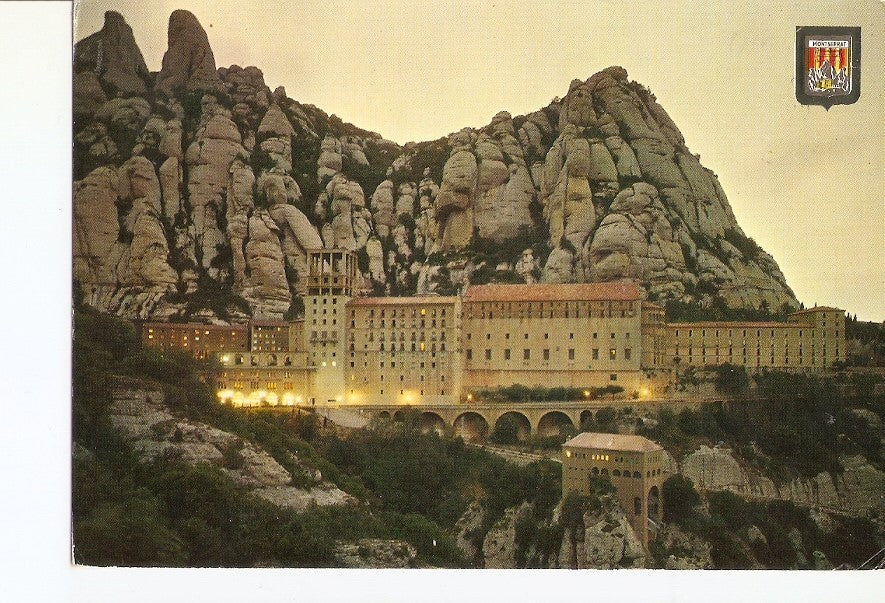 Postal 025641 : El Santuario al atardecer. Montserrat