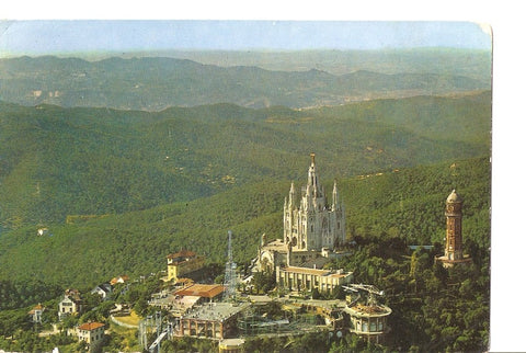 Postal 025644 : Cumbre del Tibidabo y vista del Valles. Barcelona