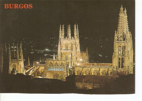 Postal 025797 : Catedral. Vista nocturna. Burgos