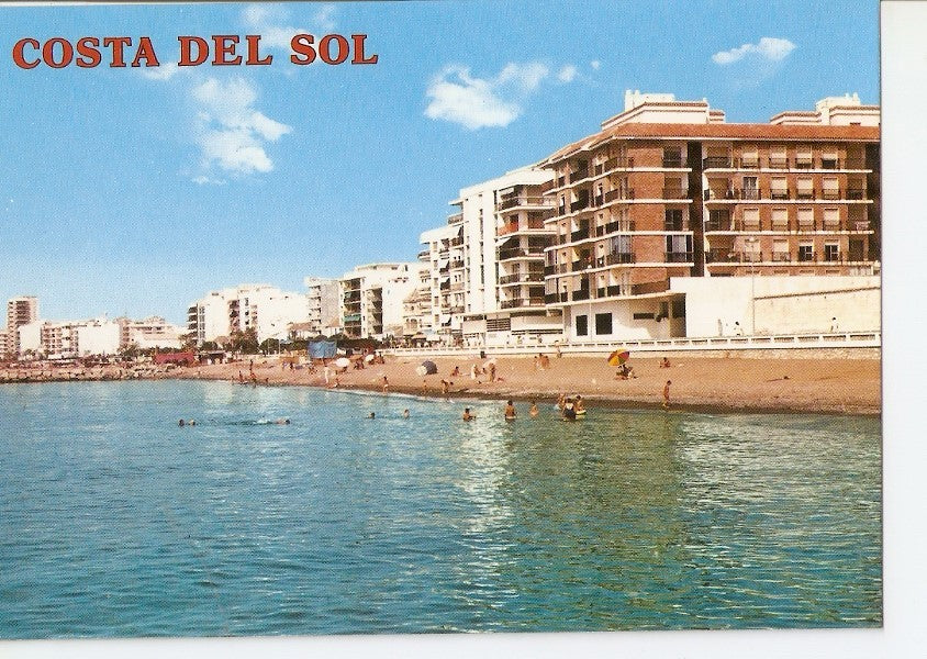 Postal 025832 : Playa y paseo maritimo. Estepona (Malaga). Costa del Sol