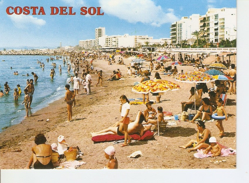 Postal 025839 : Vista general de la playa. Estepona (Malaga). Costa del Sol