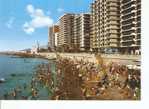 Postal 025872 : Playas de La Malagueta. Malaga