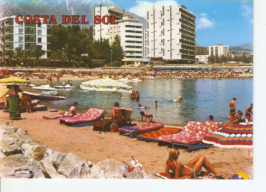 Postal 025934 : Vista de la playa. Marbella (Malaga). Costa del Sol