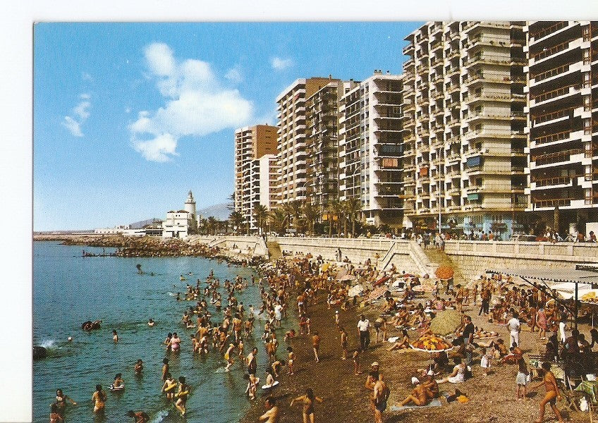 Postal 025945 : Playas de la Malagueta. Malaga