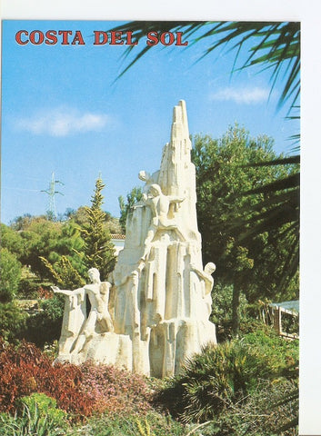 Postal 025955 : Monumento a los descubridores de la Cueva. Nerja (Malaga)