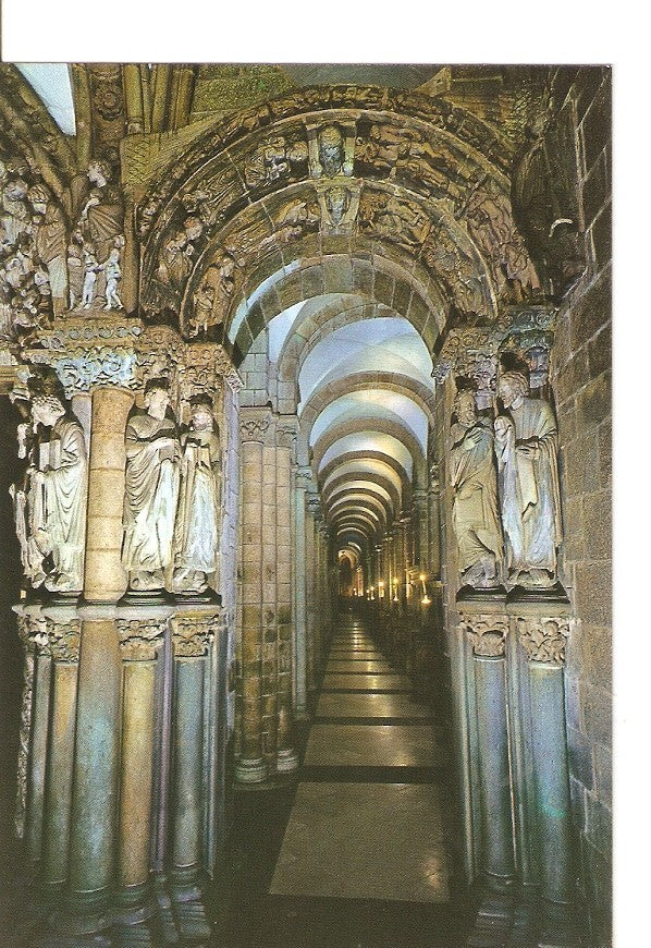 Postal 026148 : Catedral Portico de la Gloria y Nava lateral derecha. Santiago de Compostela