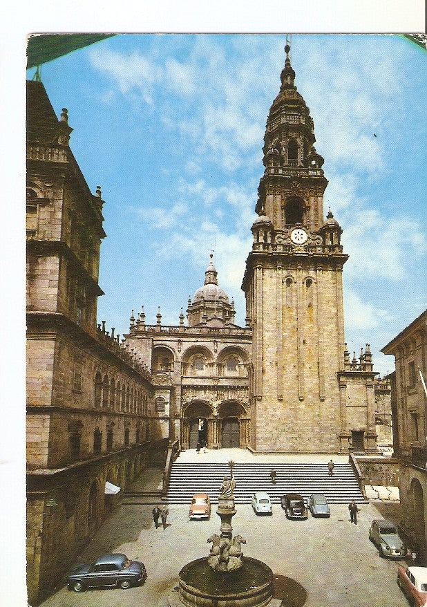 Postal 026153 : Plaza de las Platerias Torre del Reloj. Santiago de Compostela