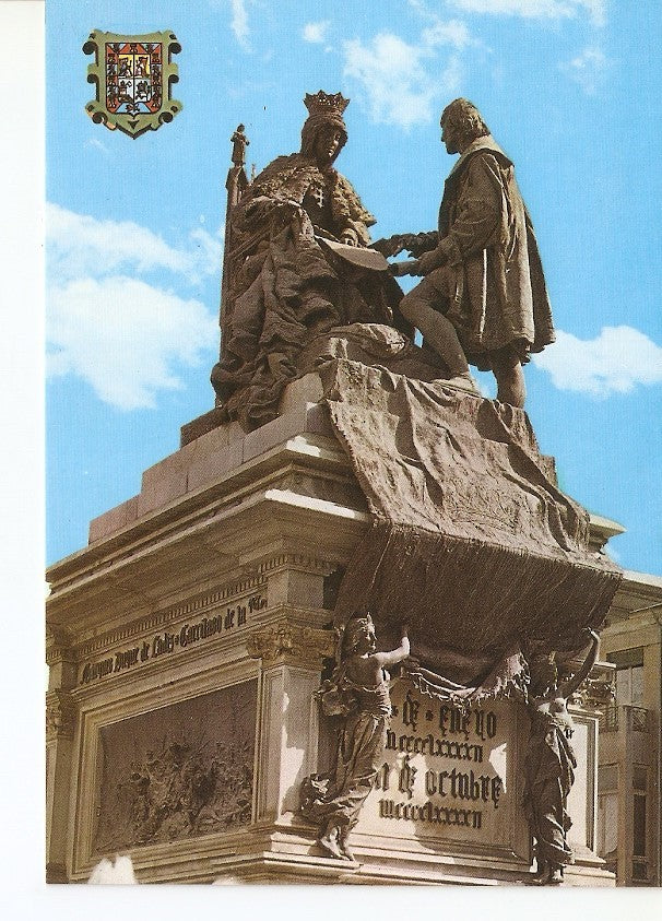 Postal 026164 : Monumento a Isabel La Catolica y Cristobal Colon. Granada