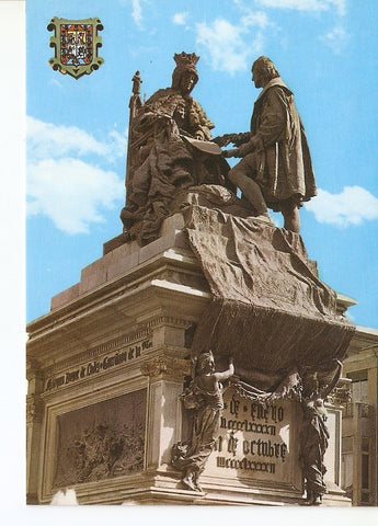 Postal 026164 : Monumento a Isabel La Catolica y Cristobal Colon. Granada