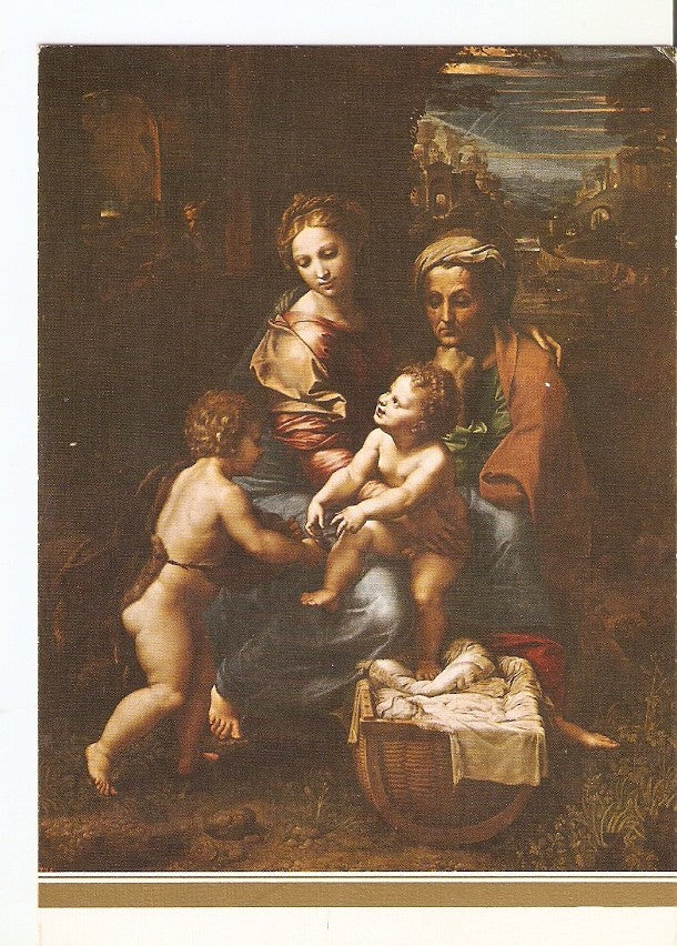 Postal 026259 : Cuadro. La Sagrada Familia llamada La Perla Rafael. Museo del Prado