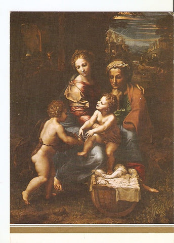 Postal 026259 : Cuadro. La Sagrada Familia llamada La Perla Rafael. Museo del Prado