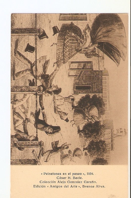 Postal 026361 : Peinetones en el paseo 1834. Cesar H. Bacle