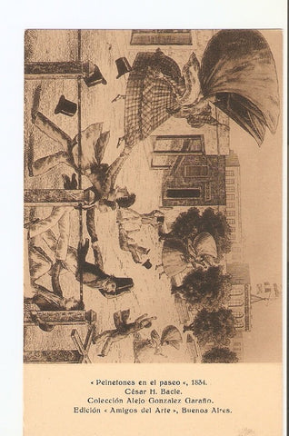 Postal 026361 : Peinetones en el paseo 1834. Cesar H. Bacle