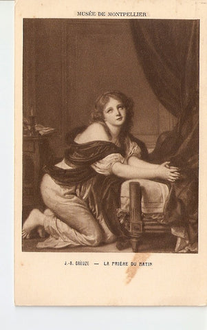 Postal 026363 : Cuadro. La Priere du Matin J. B. Greuze. Musee de Montpellier