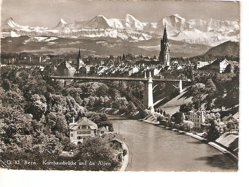 Postal 026375 : Berne. Pont de la Grenette et les Alpes