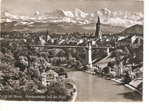 Postal 026375 : Berne. Pont de la Grenette et les Alpes