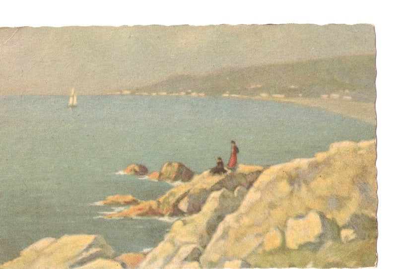 Postal 026403 : Postal coloreada. Orilla junto al mar
