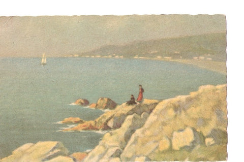 Postal 026403 : Postal coloreada. Orilla junto al mar