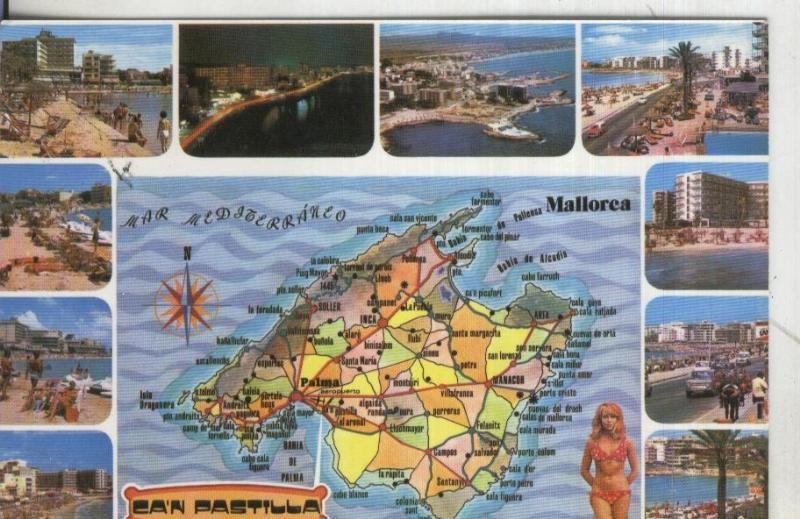 Postal 003239: Plano con diversas localidades de Mallorca 