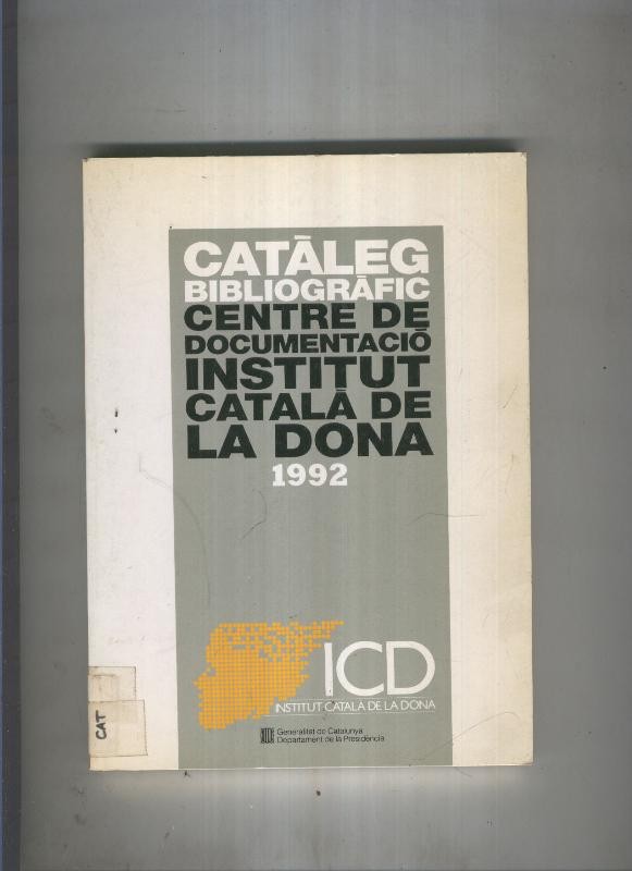 Cataleg bibliografic. Institut catala de la dona 1992