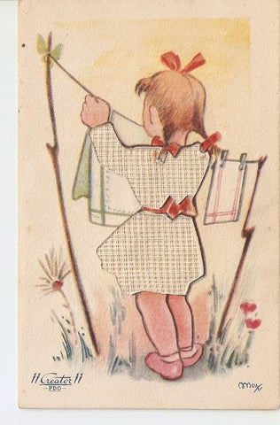 Postal 026527 : Tendiendo ropa