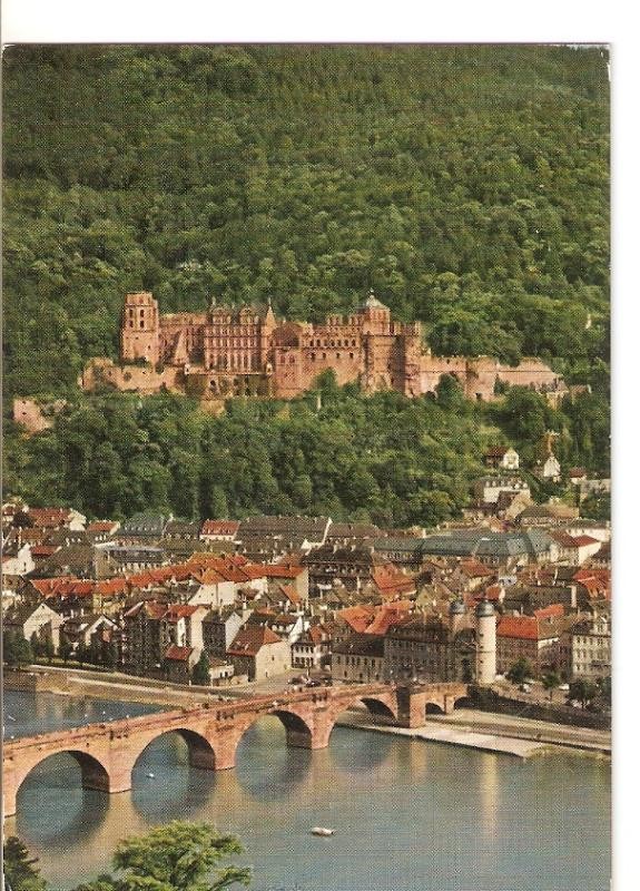 Postal 026526 : View from Philosophers Way towars the Castle and Old Bridge. Heidelberg am Neckar